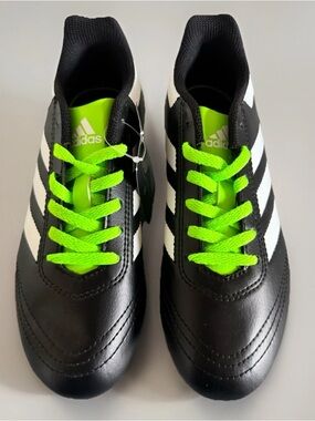Adidas Goletto VI FG Kids Soccer Cleats, Black,White & Green - Size 3, NWOT